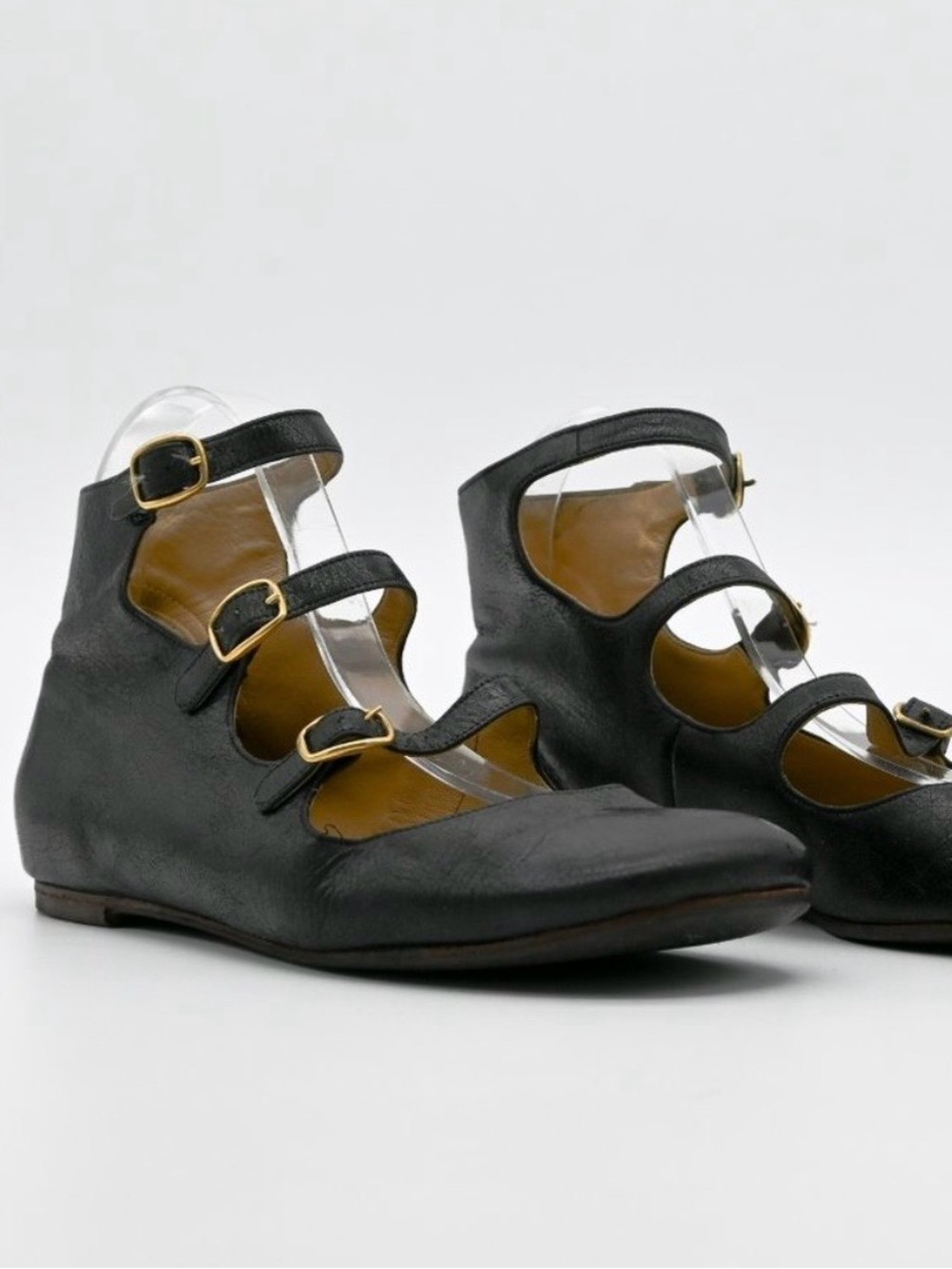 Chloè triple strap genuine leather ballet flats
